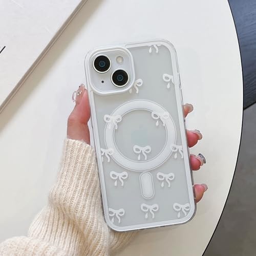 EYZUTAK Magnetische Schutzhülle für iPhone 14 Plus/iPhone 15 Plus, kompatibel mit MagSafe, transparent, niedlich, Schleife, ästhetische Schleife, Handyhülle, schlank, vergilbungsfrei, langlebig, EYZUTAK Magnetische Schutzhülle für iPhone 14 Plus/iPhone 15 Plus, kompatibel mit MagSafe, transparent, niedlich, Schleife, ästhetische Schleife, Handyhülle, schlank, vergilbungsfrei, langlebig, von EYZUTAK