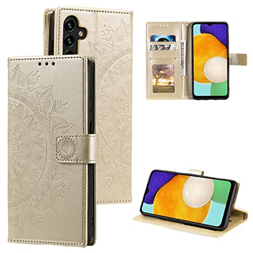 EYZUTAK Mandala Handyhülle für Samsung Galaxy A55 5G,Ultra Slim Flip Case mit Kartensteckplatz Magnetverschluss,Prägung PU Leder Klapphülle mit Standfunction und Lanyard,Klappbar Motiv-Gold EYZUTAK Mandala Handyhülle für Samsung Galaxy A55 5G,Ultra Slim Flip Case mit Kartensteckplatz Magnetverschluss,Prägung PU Leder Klapphülle mit Standfunction und Lanyard,Klappbar Motiv-Gold von EYZUTAK