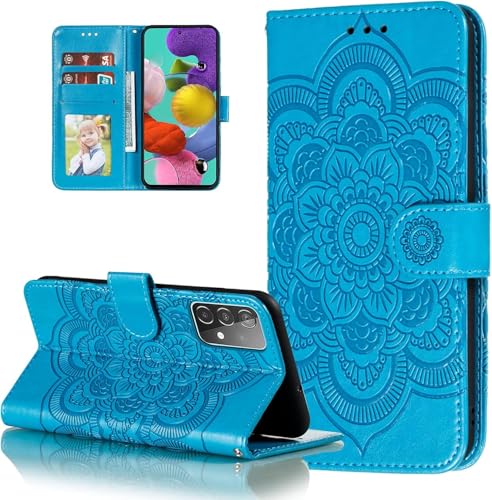 EYZUTAK Mandala Hülle für Samsung Galaxy A52/A52S 5G,Premium PU Leder Flip Brieftasche Kartenfächern Magnetic Ständer Schutzhülle Handyhülle Ultra Slim Case mit Lanyard, Prägung Klapphülle-Blau EYZUTAK Mandala Hülle für Samsung Galaxy A52/A52S 5G,Premium PU Leder Flip Brieftasche Kartenfächern Magnetic Ständer Schutzhülle Handyhülle Ultra Slim Case mit Lanyard, Prägung Klapphülle-Blau von EYZUTAK