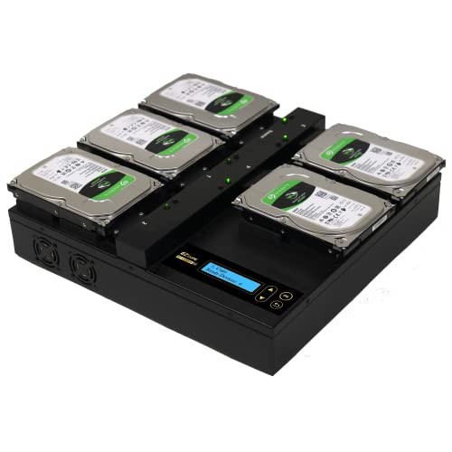EZ DUPE 1 bis 4 Flachbett-SATA-Festplatten-Duplikator, HD Cyclone 600, offene Plattform, 8,9 cm (3,5 Zoll), HDD/SSD-Kloner, Kopierer und DOD-Radiergummi (36 GB/min) von EZ DUPE