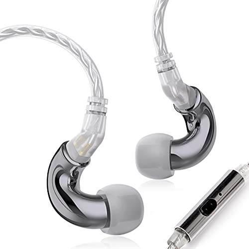 BLON BL-mini In-Ear-Kopfhörer, HiFi-In-Ear-Ohrhörer, 6 mm dynamischer Treiber mit 0,78 mm 2-poligem Kabel, abnehmbares Kabel (mit Mikrofon, Pistole) von EZ EAR