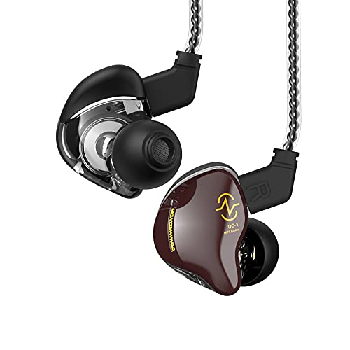 CCZ Coffee Bean In-Ear-Monitor, HiFi-Kopfhörer mit Geräuschunterdrückung, kabelgebundener Stereo-In-Ear-Kopfhörer mit Ohrhaken, abnehmbares Kabel 2PIN, 0,78 mm (mit Mikrofon, Braun) von EZ EAR
