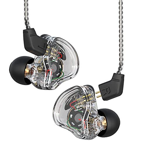 CCZ Melody In Ear Kopfhörer Dynamic Hybrid Dual Driver 1BA + 1DD In Ear Monitor HiFi Kopfhörer Musiker IEM Upgrade Deep Bass geeignet für Bass Vocals Pop Folk ACG (kein Mikrofon, transparent schwarz) von EZ EAR