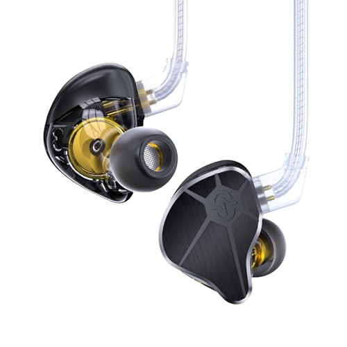 EZ EAR In Ear Monitor CCZ BC04 HiFi Ohrhörer DD & BA Dynamische Treiber Reiche Details Kabel -Ohrhörer IEM Deep Bass mit 2Pin -abnehmbarem Kabel für Telefon -PC -Musikspiele (Schwarz, kein Mikrofon) von EZ EAR