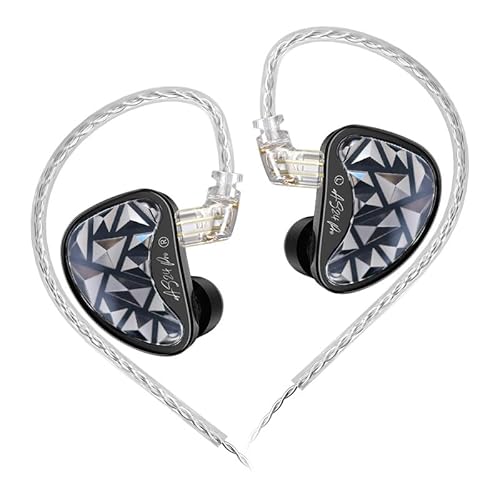 EZ EAR KZ AS24 PRO In-Ear-Monitor HiFi IEM, 8BA In-Ear-Kopfhörer, hochpräzise Tonkanalstruktur, 3D-Druck-Abdeckung mit 0,75mm 2Pin versilbertem Kabel für Musiker, Sänger und Showbühnen (ohne Mikrofon) von EZ EAR