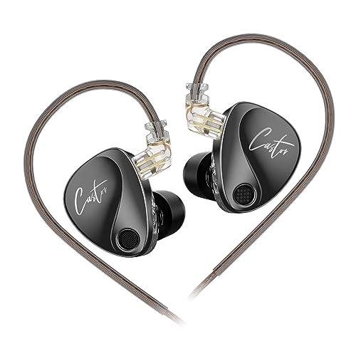 EZ EAR KZ Castor In-Ear-Kopfhörer, Tuning, verstellbar, Dual-Treiber, IEM-Ohrhörer, HiFi-Kopfhörer, Musiker, IEM-Upgrade, tiefer Bass für Bass, Gesang, Pop (Super -Bass -Version, kein Mikrofon) von EZ EAR