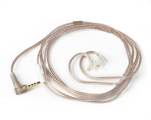 EZ EAR NEX KZ IEM-Kabel, hochreines, sauerstofffreies Kupfer, abnehmbares Ersatzkabel für ZST/ZSR/ED12/ES3/ES4/ZS10/AS06/AS10/BA10/ZST-X/EDX (B Pin 3,5 mm, Schwarz, Mikrofon) von EZ EAR