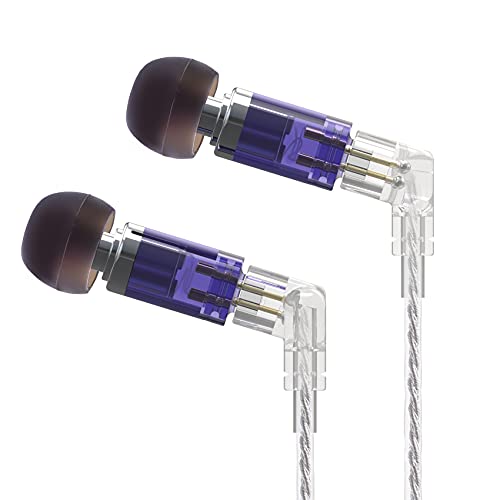 KBEAR Neon HiFi Stereo In-Ear-Kopfhörer, Kopfhörer mit Knowles 29689 BA-Treiber, abnehmbares Kabel, 2-polig, Geräuschunterdrückung, Schlafen, Computer, Handy (lila, kein Mikrofon) von EZ EAR