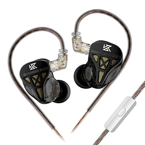 KZ DQS HiFi-In-Ear-Monitore, dynamischer Treiber, hochpräzise Schwingspulen-In-Ear-Kopfhörer IEM mit abnehmbarem 2-Pin-0,75-mm-OFC-Kabel für Bühnenshow, Arbeit (mit Mikrofon) von EZ EAR