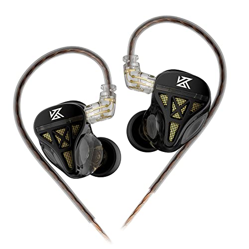 KZ DQS HiFi-In-Ear-Monitore, dynamischer Treiber, hochpräzise Schwingspulen-In-Ear-Kopfhörer IEM mit abnehmbarem 2-Pin-0,75-mm-OFC-Kabel für Bühnenshow, Arbeit (ohne Mikrofon) von EZ EAR