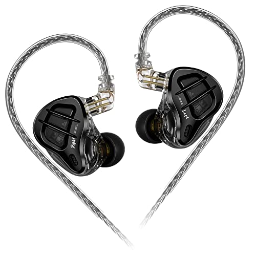 KZ ZAR HiFi-In-Ear-Monitore 1DD 7BA Hybrid-Treiber In-Ear-Kopfhörer IEM mit versilbertem abnehmbarem Kabel 2PIN für Musiker, Sänger, Audiophile (ohne Mikrofon) von EZ EAR