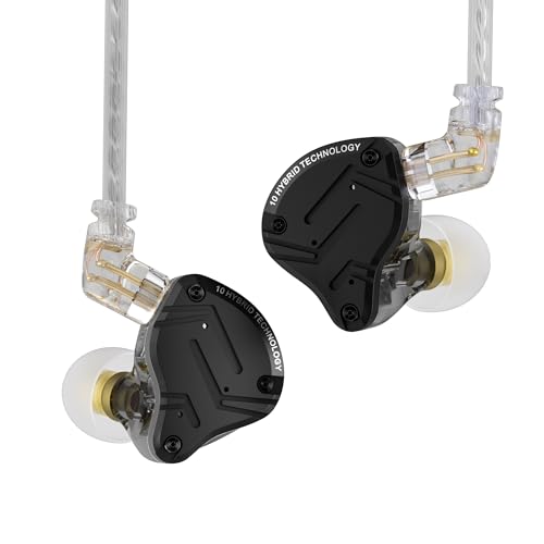 KZ ZS10 PRO X In Ear Monitor, Upgraded 4BA + 1DD KZ Multi Driver HiFi in Ear Kopfhörer IEM, Wired Earbuds with Alloy Faceplace Detachable Silver-Plated Cable for Gaming Sänger Musicians von EZ EAR