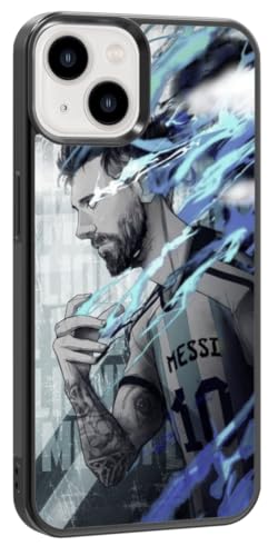 EZB Messi Themed Kompatibel mit iPhone-Hülle, flexibel, stoßdämpfend, cooles Fußball-Thema, Lionel Messi (iPhone 11 Pro Max), Blau von EZB