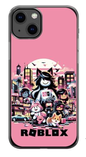 EZB Ro-blox Schutzhülle für iPhone 16 Pro Max mit lustigem Gaming-Thema, flexible, stoßdämpfende Kanten, bunte, einzigartige Pop-Art-Handyhülle, Rosa (Ro-blox) von EZB