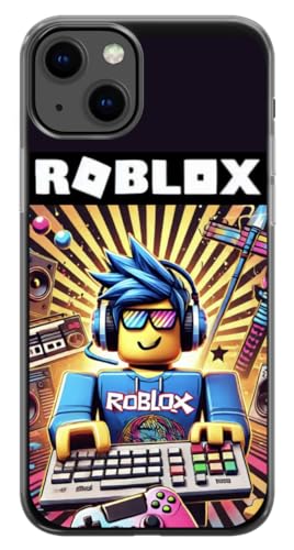 EZB Ro-blox iPhone-kompatible Handyhülle mit lustigem Gaming-Thema, flexible, stoßdämpfende Kanten, bunte, einzigartige Pop-Art-Handyhülle, Ro-blox Gamer Guy (iPhone 15 Pro Max), Schwarz von EZB