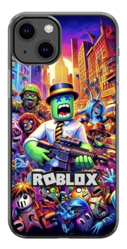 EZB Ro-blox iPhone-kompatible Handyhülle mit lustigem Gaming-Thema, flexible, stoßdämpfende Kanten, bunte, einzigartige Pop-Art-Handyhülle, Ro-blox Horror (iPhone 16 Pro), Violett von EZB