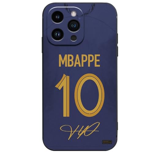EZB Schutzhülle für iPhone 12 Pro mit Fußballspieler-Motiv, flexible Silikonhülle, stoßdämpfend (Mbappe, iPhone 12 Pro) von EZB