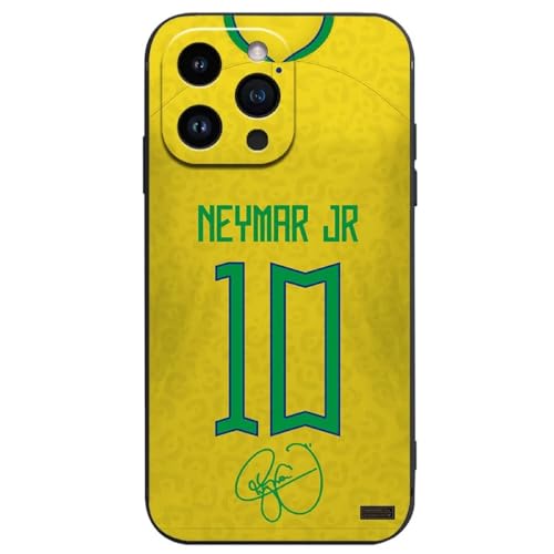 EZB Schutzhülle für iPhone 12 mit Fußballspieler-Motiv, flexible Silikonhülle, stoßdämpfend (Neymar JR, iPhone 12) von EZB