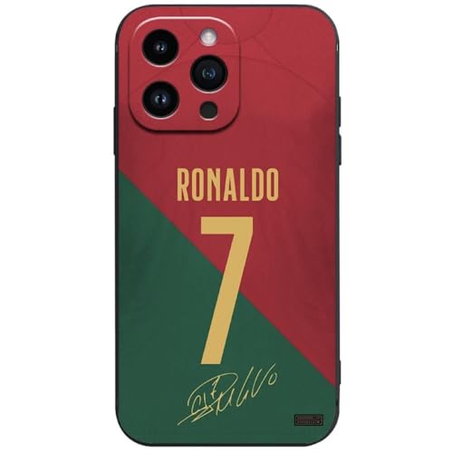 EZB Schutzhülle für iPhone 15 mit Fußballspieler-Motiv, flexible Silikonhülle, stoßdämpfend (Ronaldo, iPhone 15) von EZB