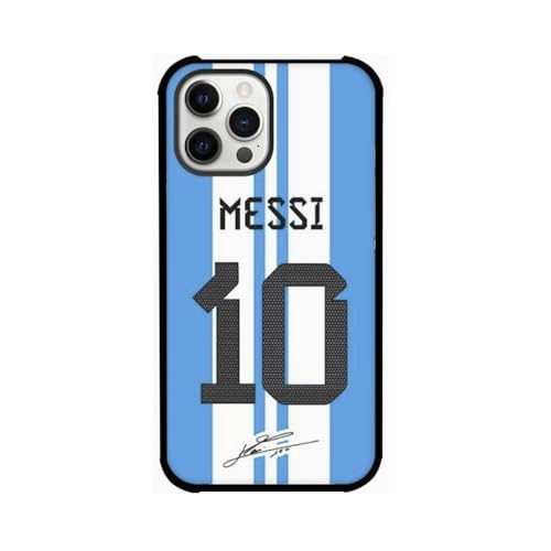 EZB iPhone-Schutzhülle mit Lionel Messi-Motiv, flexibel, stoßdämpfend, coole Handyhülle, Blau und Weiß Messi-Hülle (iPhone 12) von EZB