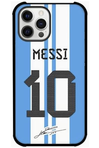 EZB iPhone-Schutzhülle mit Lionel Messi-Motiv, flexibel, stoßdämpfend, coole Handyhülle, Blau und Weiß Messi-Hülle (iPhone 15 Pro) von EZB