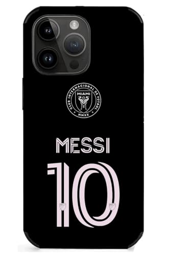 EZB iPhone-Schutzhülle mit Lionel Messi-Motiv, flexibel, stoßdämpfend, coole Handyhülle, Messi Inter Miami 10 Hülle (iPhone 15 Pro Max), Schwarz und Weiß von EZB