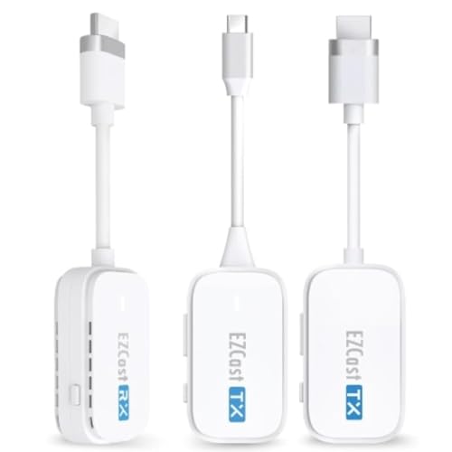 EZCast Kabelloser HDMI-Sender und -Empfänger-Set, zwei Sender (Typ C und HDMI), sehr niedrige Latenz, Plug & Play für Laptop/PC zu TV/Projektor von EZCAST
