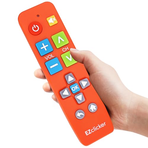 EZclicker Universal-Fernbedienung für Fernseher mit großen Tasten – kompatibel mit Samsung TVs (rot), einfach zu bedienen (2 AAA-Batterien nicht im Lieferumfang enthalten) von EZClicker