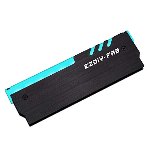 EZDIY-FAB 12 V RGB Memory RAM Kühler, RGB DDR Kühlkörper (kompatibel mit ASUS Aura Sync, MSI Mystic Light Sync, ASRock Polychrom), Schwarz, 1 Stück von EZDIY-FAB