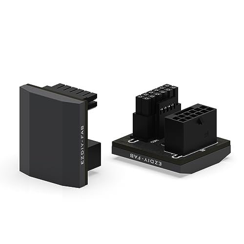 EZDIY-FAB 12VHPWR 12+4 Pin Winkelstecker Stromadapter Slim Type für RTX40' Serie Grafikkarten,Unterstützt 600W Leistung,Kompatibel zu RTX4090,4080,4070ti -180 Grad RVS Typ-Schwarz von EZDIY-FAB