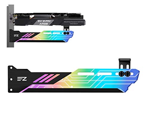 EZDIY-FAB 5V 3 Pin RGB Grafikkarten Halter, RGB LED Videokarte Sehnenhalter Halterung, GPU Halterung,Motherboard Sync-309-1 von EZDIY-FAB