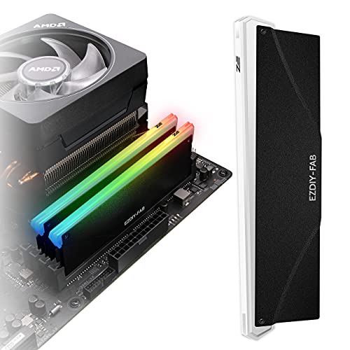 EZDIY-FAB 5V ARGB Speicher RAM Kühler DDR Kühlkörper für DIY PC Spiel MOD DDR3 DDR4 (Kompatibel mit ASUS Aura Sync,GIGABYTE RGB Fusion und MSI Mystic Light Sync)-1 Pack-PI061 von EZDIY-FAB