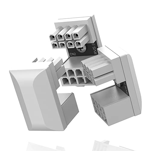 EZDIY-FAB GPU VGA PCIe 8 Pin U Turn 180 Grad Winkel Stecker Strom Adapter Board für Desktop-Grafikkarte-Reverse Typ 3Pack Weiß von EZDIY-FAB