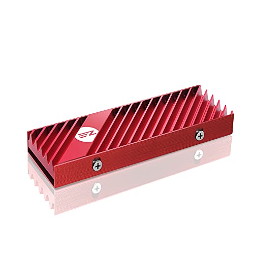 EZDIY-FAB M.2 SSD Kühlkörper 2280, Doppelseitiger Kühlkörper für PC/PS5, Hochleistungs-Kühler für PCIE NVME oder SATA M.2 SSD - Rot von EZDIY-FAB