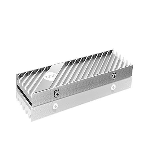 EZDIY-FAB M.2 SSD Kühlkörper 2280, Doppelseitiger Kühlkörper, Hochleistungs-SSD-Kühler für PC/PS5, PCIe NVMe oder SATA, Silber von EZDIY-FAB