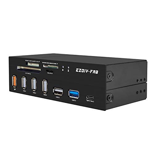 EZDIY-FAB PC-Frontplatte interner Kartenleser USB HUB, USB 3.1 Gen2 Typ-C Port, USB 3.0 unterstützt SD MS XD CF TF Karte für Computer, passend für jedes 5,25 Zoll Computergehäuse Frontschacht EZDIY-FAB PC-Frontplatte interner Kartenleser USB HUB, USB 3.1 Gen2 Typ-C Port, USB 3.0 unterstützt SD MS XD CF TF Karte für Computer, passend für jedes 5,25 Zoll Computergehäuse Frontschacht von EZDIY-FAB