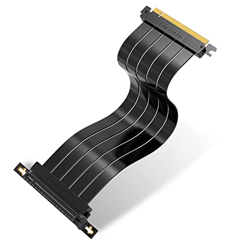 EZDIY-FAB PCIE Gen 4 16x Extrem Flexibel,Hochgeschwindigkeits Riser Kabel PCI Express 4.0 Port GPU Erweiterungskarte-Rechtwinkliger Stecker[11.8in/30cm] von EZDIY-FAB