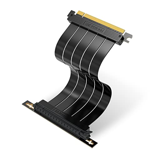 EZDIY-FAB PCIE Gen 4 16x Extrem Flexibel,Hochgeschwindigkeits Riser Kabel PCI Express 4.0 Port GPU Erweiterungskarte-Rechtwinkliger Stecker[7.87in/20cm] von EZDIY-FAB