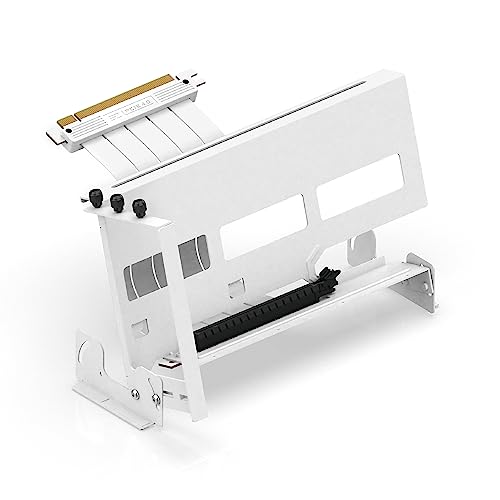 EZDIY-FAB PCIe 4.0 GPU Halterung,Multi-Winkel-Einstellung mit Weißem Riser Kabel,Kompatibel zu RTX4090,4080,4070ti -Weiß von EZDIY-FAB