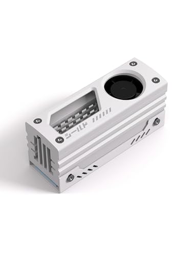 EZDIY-FAB Shield M.2 SSD-Kühlkörper mit eingebautem 20mm PWM-Lüfter, Premium-Aluminium-Design, Hochleistungs-SSD-Kühler für M.2 2280- Weiß - 1er-Pack von EZDIY-FAB