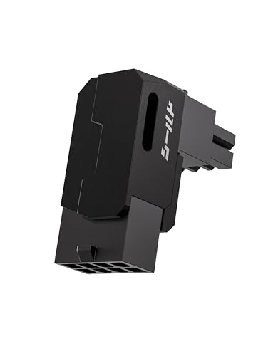 EZDIY-FAB Shield Serie 8-Pin PCIe GPU Power Adapter,90-Grad-Winkelstecker,Aluminium Design für Grafikkarten-Reverse Typ,Schwarz-1 Pack von EZDIY-FAB