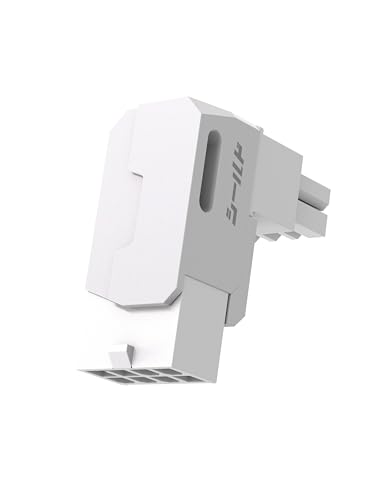 EZDIY-FAB Shield Serie 8-Pin PCIe GPU Power Adapter,90-Grad-Winkelstecker,Aluminium Design für Grafikkarten-Reverse Typ,Weiß-1 Pack von EZDIY-FAB