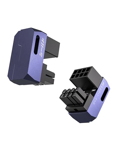 EZDIY-FAB Shield Series 8-Pin PCIe GPU Power Adapter,180-Grad U-Turn Abgewinkelter Anschluss,Aluminium Design für Grafikkarten-Standard Typ,Lila-2 Pack von EZDIY-FAB