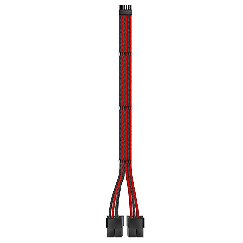 EZDIY-FAB Sleeved Kabel RTX 3000 Serie 12 Pin auf Dual 8 Pin PSU Kabelverlängerung 300 MM-Stecker für NVIDIA Ampere GEFORCE RTX 3060ti 3070 3080 FE Funder Edition-Schwarz und Rot von EZDIY-FAB