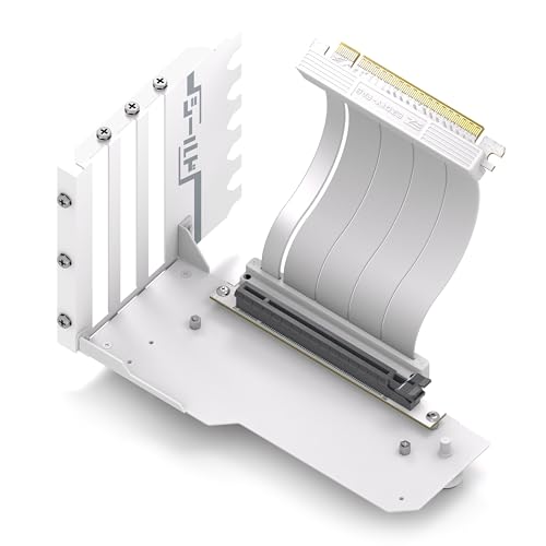 EZDIY-FAB Vertikale GPU-Halterung mit High-Speed PCIE 4.0 Riser Kabel,Shield Series,115mm/4.52in Flexible Verlängerung, 90 Grad Stecker,nur Kompatibel zu Voll Geöffneten PCIe Slots-Weiß-YIHPI344-1 EZDIY-FAB Vertikale GPU-Halterung mit High-Speed PCIE 4.0 Riser Kabel,Shield Series,115mm/4.52in Flexible Verlängerung, 90 Grad Stecker,nur Kompatibel zu Voll Geöffneten PCIe Slots-Weiß-YIHPI344-1 von EZDIY-FAB