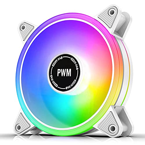 EZDIY-FAB Weißer Mondschein RGB PWM Lüfter -1 Pack(kompatibel mit 5V-3Pin RGB) von EZDIY-FAB