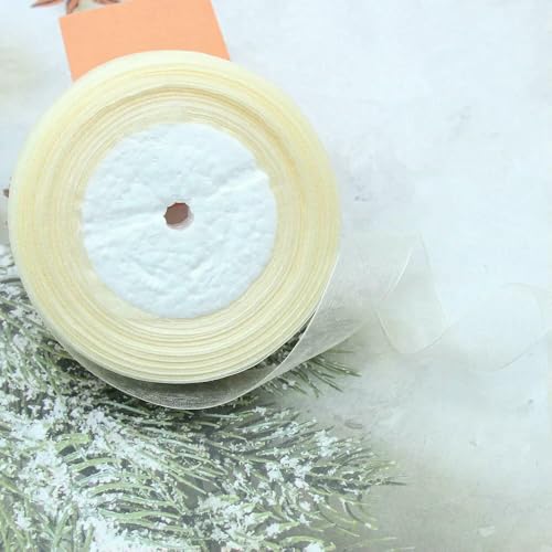 Durchsichtiges Chiffonband, Organza-Satinbänder für Geschenkverpackungen, Hochzeitsdekoration, Blumensträuße, Party-Kranz, Bastelarbeiten, 45,7 m von EZVFIRPDFZ
