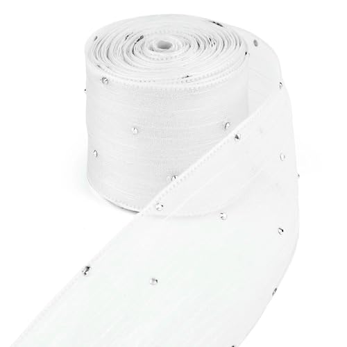 Organzaband mit Diamant-Plissee, 5 m x 4 cm, für DIY-Haarschleifen, Material, Geschenk-Box, Blumenverpackung, Kleidung, Dekoration Organzaband mit Diamant-Plissee, 5 m x 4 cm, für DIY-Haarschleifen, Material, Geschenk-Box, Blumenverpackung, Kleidung, Dekoration von EZVFIRPDFZ