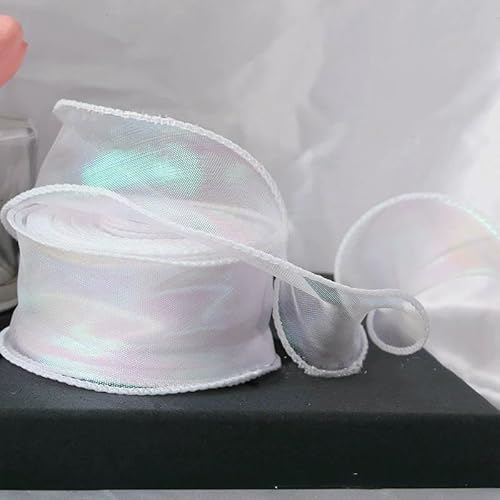 Organzaband mit Fischschwanz-Motiv, reflektierend, schillernd, gewellter Rand, für Geschenkverpackungen, DIY, Schleifen, Blumenstrauß, Voile-Schleifenbänder, 40 mm Organzaband mit Fischschwanz-Motiv, reflektierend, schillernd, gewellter Rand, für Geschenkverpackungen, DIY, Schleifen, Blumenstrauß, Voile-Schleifenbänder, 40 mm von EZVFIRPDFZ