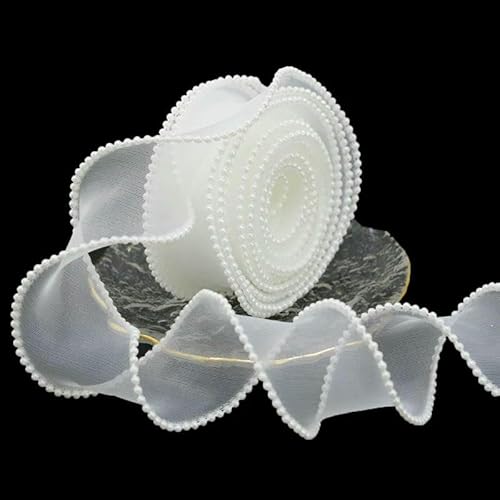 Organzaband mit Perlenrand, gewellt, Seidenspitze, für Kinder, Haarschmuck, Lolita, handgefertigt, dekorative Geschenk-Box, Hochzeit, 4 cm Organzaband mit Perlenrand, gewellt, Seidenspitze, für Kinder, Haarschmuck, Lolita, handgefertigt, dekorative Geschenk-Box, Hochzeit, 4 cm von EZVFIRPDFZ